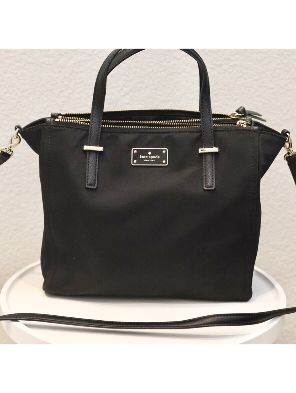 Kate Spade Alyse Wilson Road Tote Black Gold Excellent Like New
